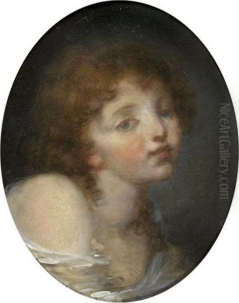 Portrait De Jeune Fille Oil Painting by Jean-Honore Fragonard