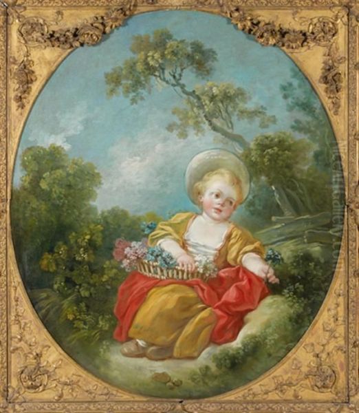 La Petite Jardiniere Oil Painting by Jean-Honore Fragonard