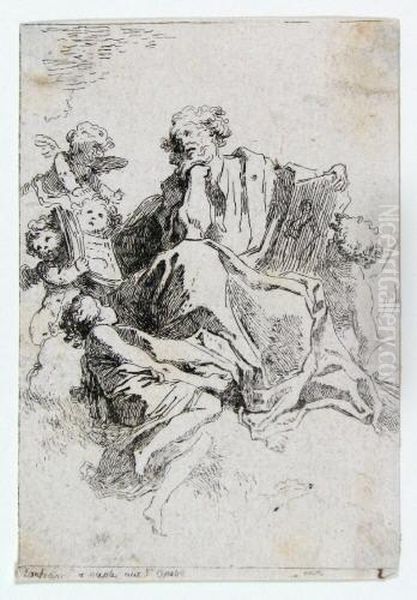 St. Lukas. Oil Painting by Jean-Honore Fragonard