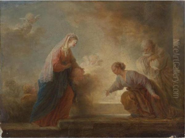 The Visitation Oil Painting by Jean-Honore Fragonard