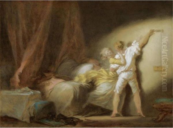 Le Verrou (the Bolt) Oil Painting by Jean-Honore Fragonard