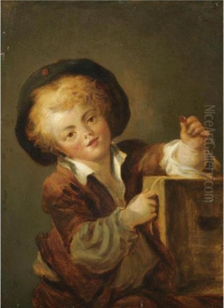 Le Petit Garcon A La Curiosite -
 A Little Boy With A Curiosity, Said To Be A Portrait Of The Artist's 
Son Alexandre-evariste (1780-1850) Oil Painting by Jean-Honore Fragonard