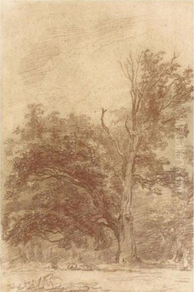 The Edge Of A Wood, With Children Playing And Other Figures Oil Painting by Jean-Honore Fragonard