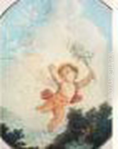 Angelot Et Colombe Oil Painting by Jean-Honore Fragonard