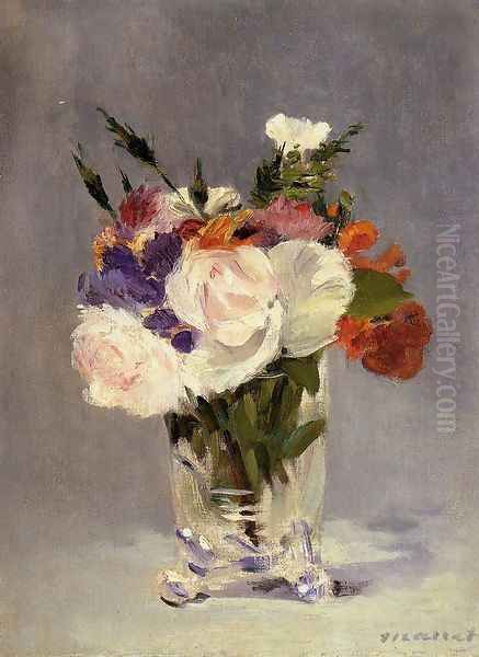 Flowers In A Crystal Vase I Oil Painting by Edouard Manet