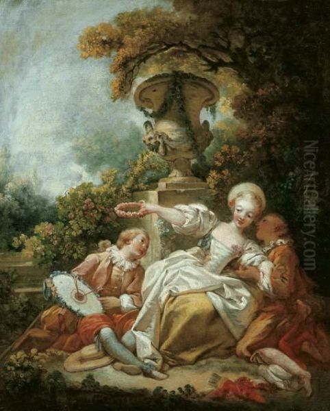 La Coquette Fixee ('the Fascinated Coquette') Oil Painting by Jean-Honore Fragonard