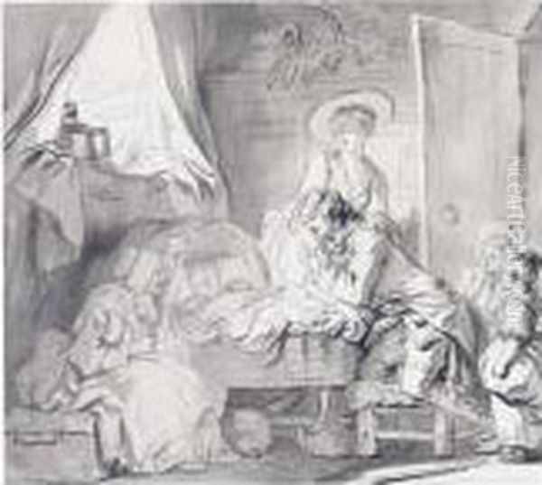 The Visit To The Nursery Oil Painting by Jean-Honore Fragonard