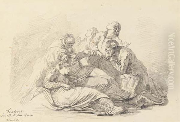 Les Saintes Femmes Avec Saint Jean Et Joseph D'arimathie, D'apres Tintoretto Oil Painting by Jean-Honore Fragonard