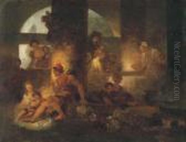 La Cuisine Des Saltimbanques Oil Painting by Jean-Honore Fragonard