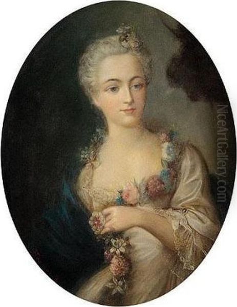 Portrait Of A Lady, Said To Be Marie Antoinette Oil Painting by Jean-Honore Fragonard