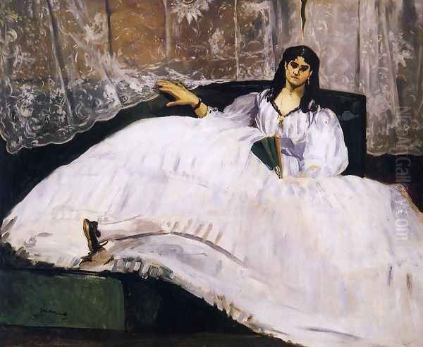 Baudelaire's Mistress, Reclining Oil Painting by Edouard Manet