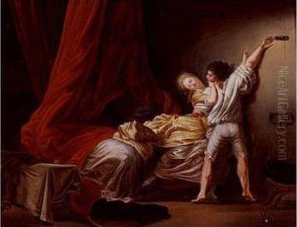 Le Verrou Oil Painting by Jean-Honore Fragonard