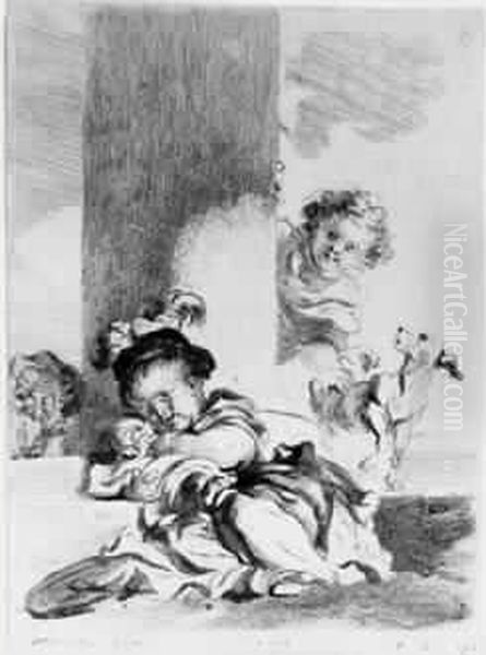 L'enfant Et Le Chat. 1778. by Jean-Honore Fragonard