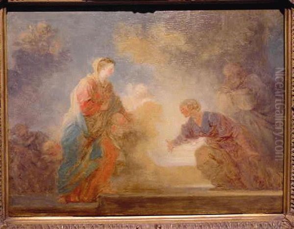 The Visitation Oil Painting by Jean-Honore Fragonard