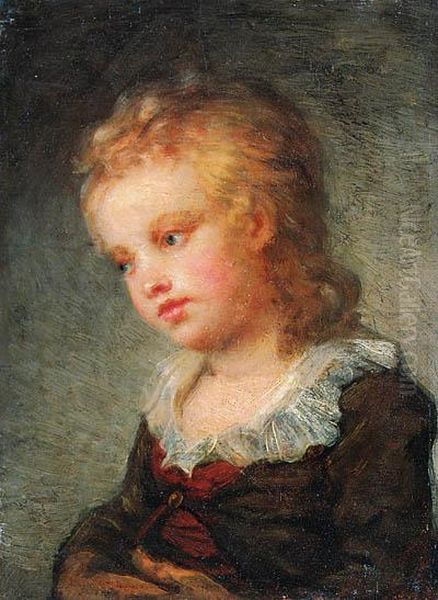 Portrait Of A Boy, Bust-length, In A Brown Coat With Lacecollar Oil Painting by Jean-Honore Fragonard