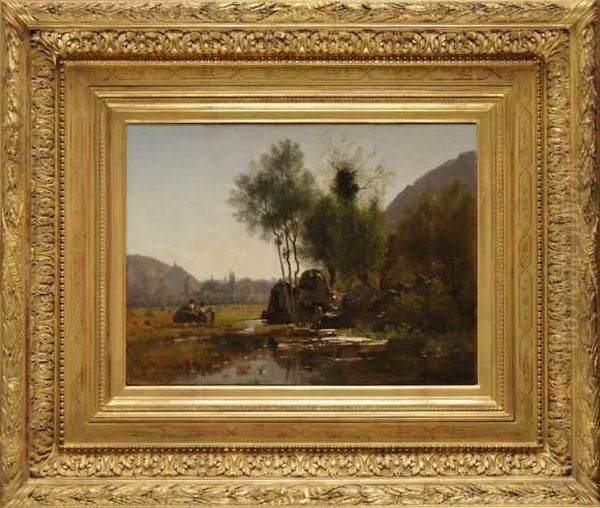 La Baignade Dans La Riviere Oil Painting by Francois Louis Francais