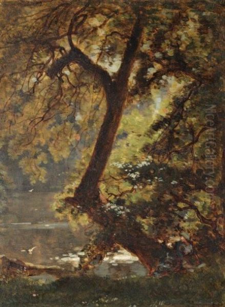 L'etang Dans La Foret Oil Painting by Francois Louis Francais