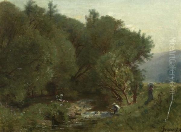 Environs De Plombieres. 1892. Oil Painting by Francois Louis Francais