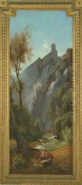  Souvenir De Tivoli  Oil Painting by Francois Louis Francais