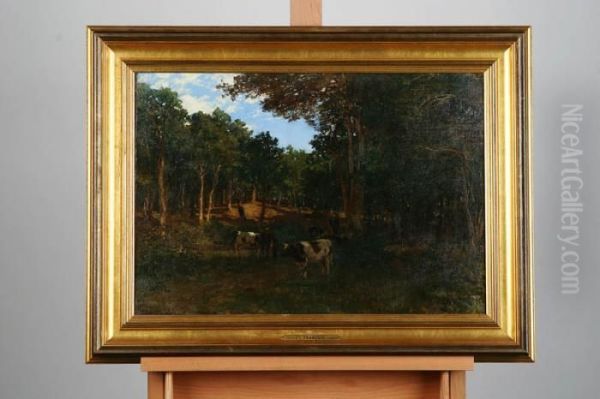 Francais , In The Forest Oil Painting by Francois Louis Francais