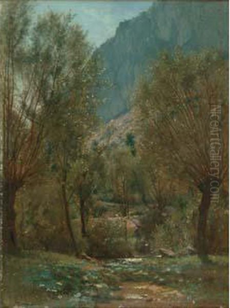 Vallee De Rossillon (dans L'ain) Oil Painting by Francois Louis Francais