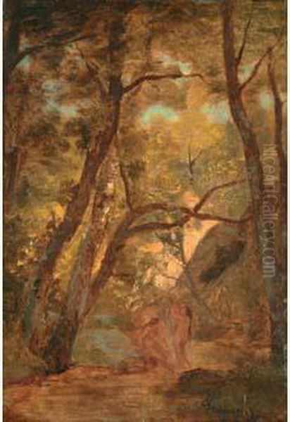 Baigneuses En Sous-bois Oil Painting by Francois Louis Francais