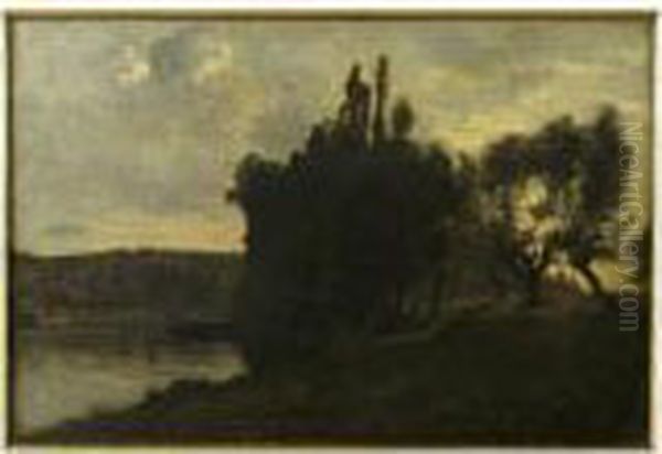 Bord De Fleuve Oil Painting by Francois Louis Francais