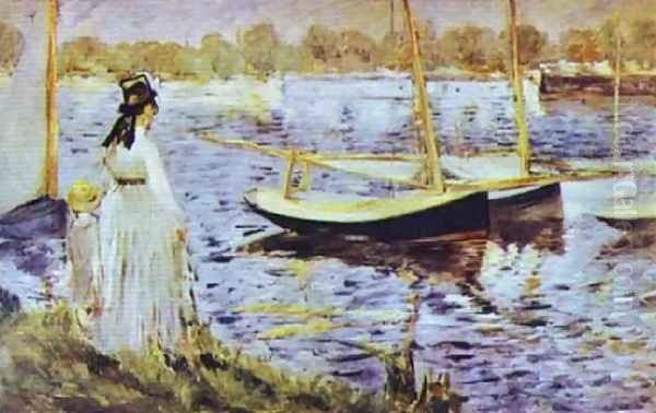 The Banks Of The Seine At Argenteuil Oil Painting by Edouard Manet