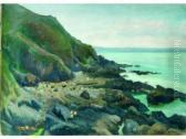 Bord De Mer En Bretagne. Oil Painting by France Leplat