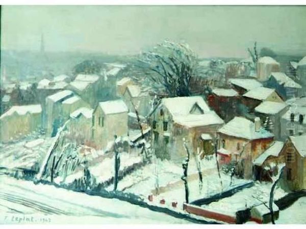 Meudon Sous La Neige. Oil Painting by France Leplat