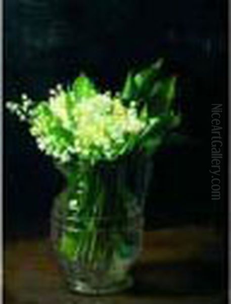 Nature Morte Au Bouquet De Muguet. Oil Painting by France Leplat