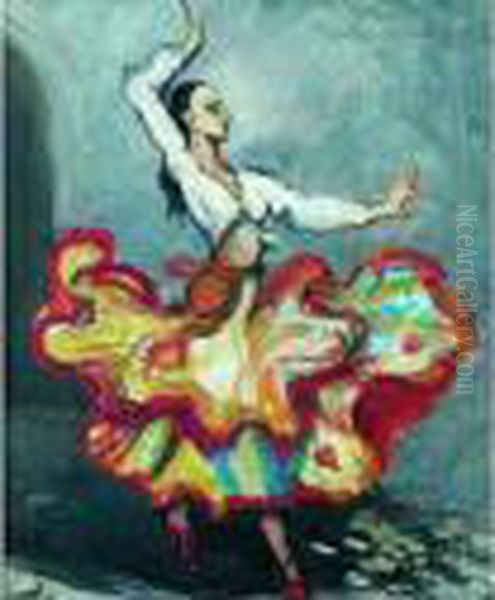 La Gitane (paquita Aux Cartes). Oil Painting by France Leplat