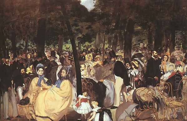 Concert in the Tuileries 1860-62 Oil Painting by Edouard Manet