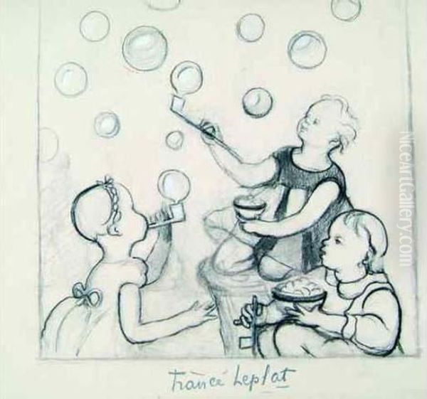 Les Bulles De Savon. Oil Painting by France Leplat