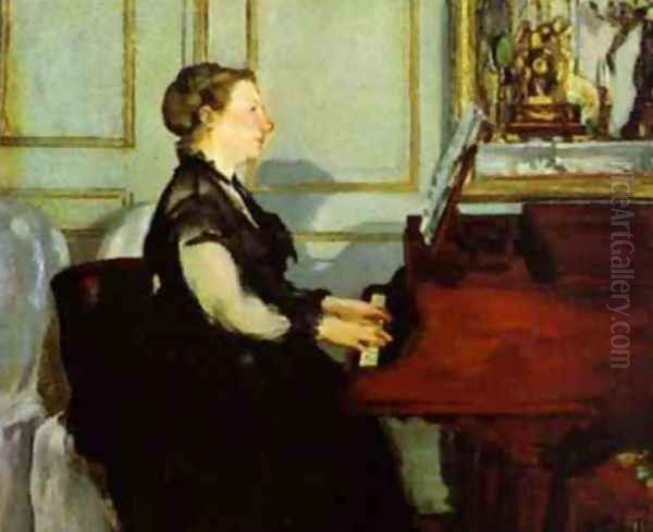 Madame Manet at the Piano Oil Painting by Edouard Manet