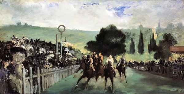 Racetrack Near Paris 1864 Oil Painting by Edouard Manet