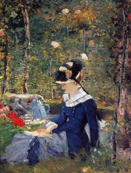 Young Woman in the Garden Oil Painting by Edouard Manet