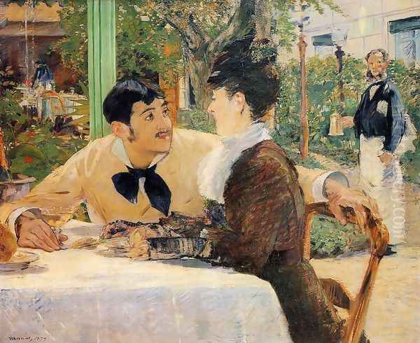 Chez Le Père Lathuile (At Le Père Lathuile) Oil Painting by Edouard Manet