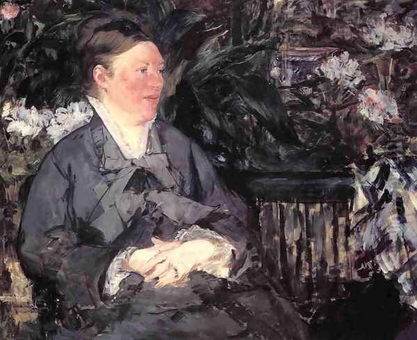 Madame Manet in the Conservatory Oil Painting by Edouard Manet