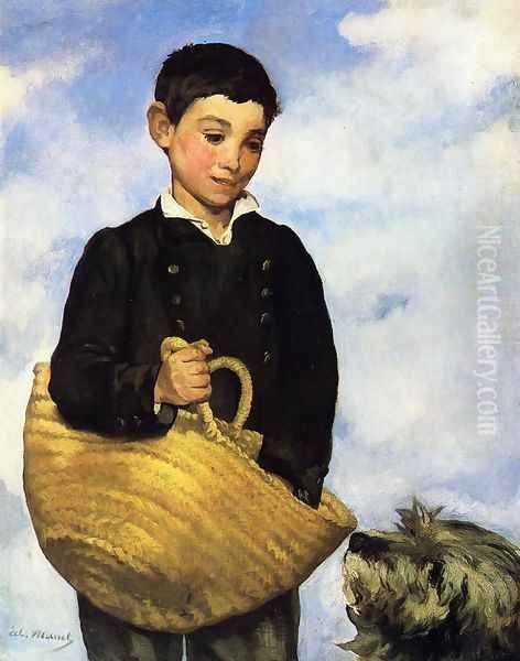 Boy with Dog Oil Painting by Edouard Manet