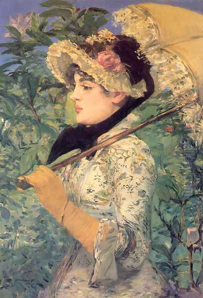 Spring (or Study of Jeanne Demarsy) Oil Painting by Edouard Manet