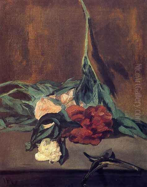 Peony Stem And Shears Oil Painting by Edouard Manet