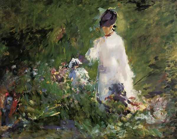 Young Woman among the Flowers Oil Painting by Edouard Manet