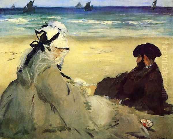 On The Beach 1873 Oil Painting by Edouard Manet