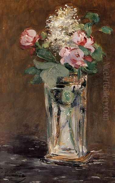 Flowers In A Crystal Vase Oil Painting by Edouard Manet