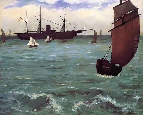 Fishing Boat Coming in Before the Wind Oil Painting by Edouard Manet