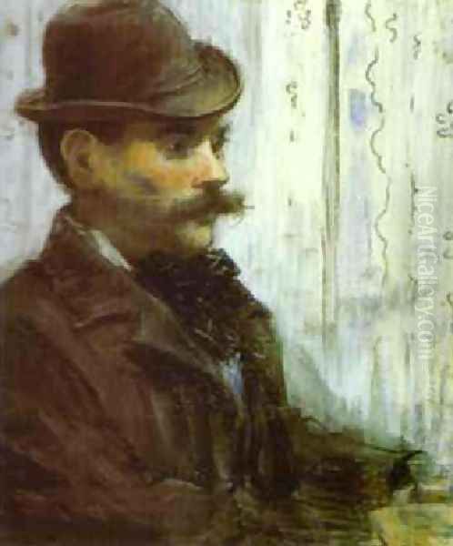 Man In A Round Hat Alphonse Maureau Oil Painting by Edouard Manet