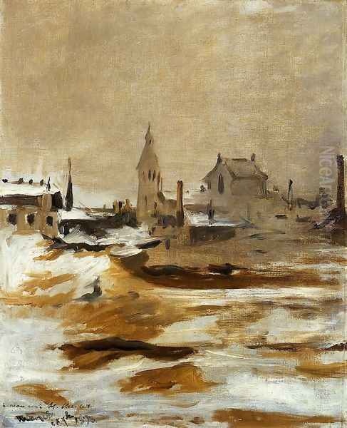 Effect of Snow at Petit-Montrouge Oil Painting by Edouard Manet