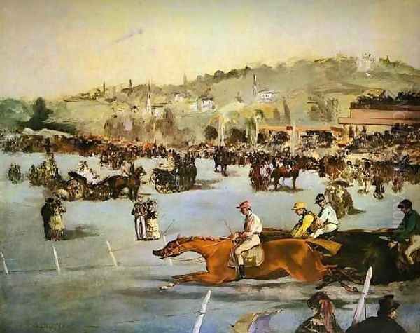 Racecourse In The Bois De Boulogne Oil Painting by Edouard Manet