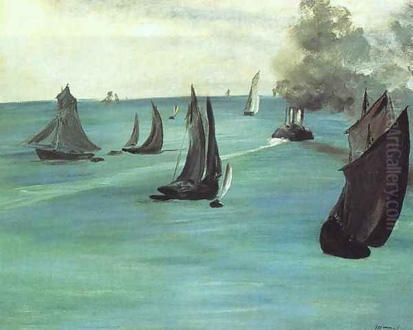 The Beach at Sainte-Adresse 1867 Oil Painting by Edouard Manet